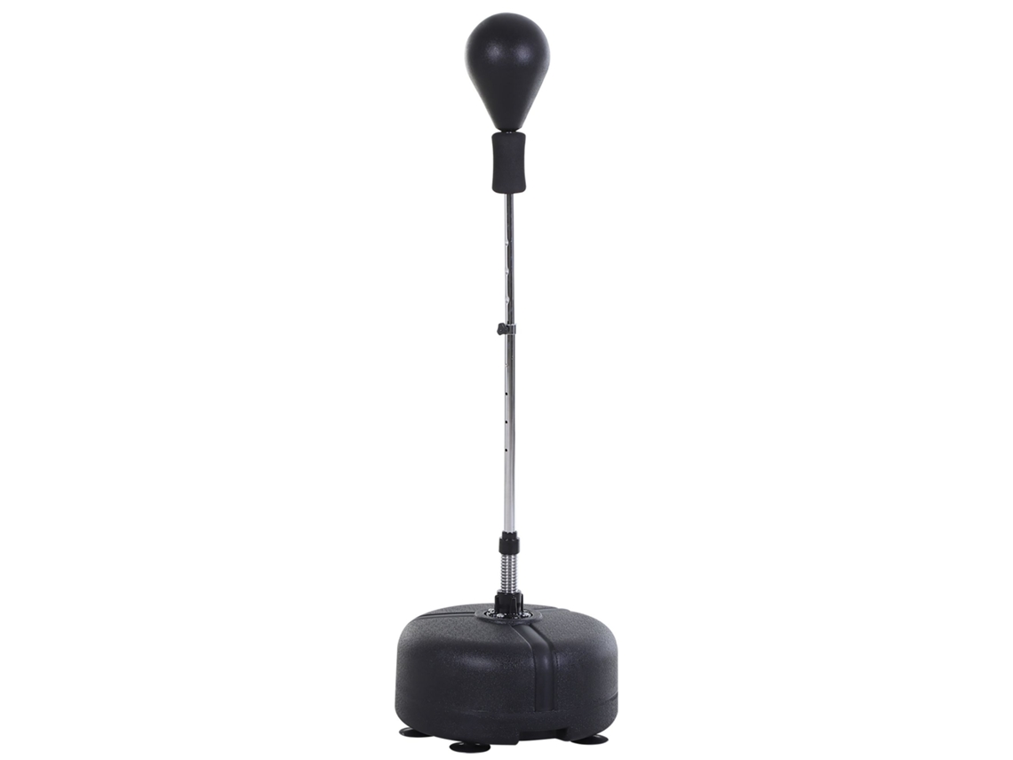 Punching Ball Ajustável Em Altura Com Base Recarregável De Boxe Com Suporte E Luvas Ø48x136-154 Cm Preto
