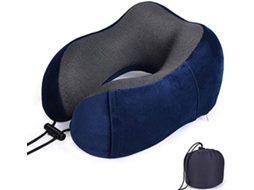Travesseiro De Viagem, Pescoço Em Espuma Viscoelástica Para Viagens Ou Voos, Apoio Cabeça Com Design Ergonômico Aquaforge