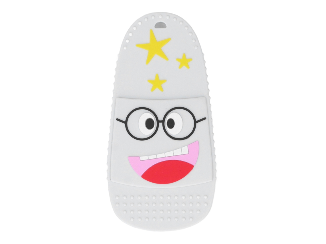 Mali chupeta de Silicone para Bebê Texturizada em Forma de Chinelo Adorável Bege