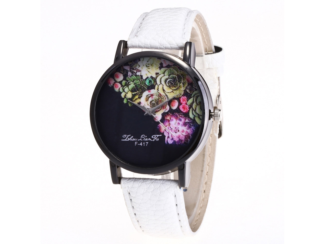 Reloj Casual De Moda Zhoulianfa Para Hombre Y Mujer Con Correa De Cuero (blanco)