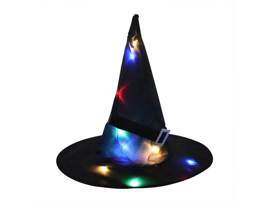 Chapéu De Bruxa Com Led E Cinto Ajustável