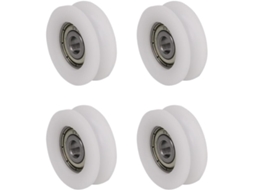 Rodízios Para Porta De Box, Conjunto De 4 Rodízios Para Porta Box 30x10x6mm Com Rolamento Em Nylon Ranhura U Vidro