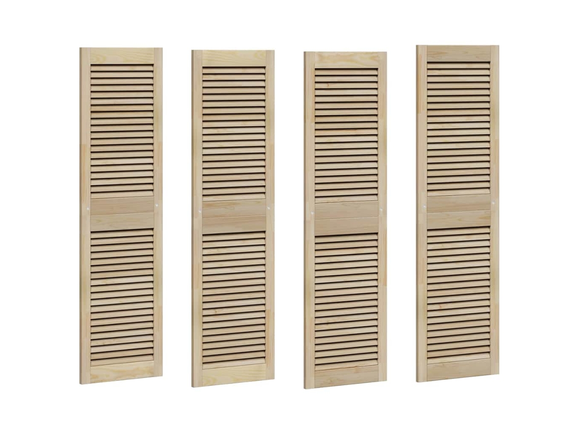 Conjunto 4 Porta De Armário Vidaxl Castanho Madeira De Pinho Maciça (140,5 X 2,1 X 39,5 Cm)