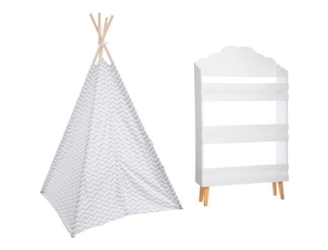 Estante Nuvem Branca 3 Prateleiras Tenda Decorativa Cinza H160 para Crianças ATMOSPHERA FOR KIDS