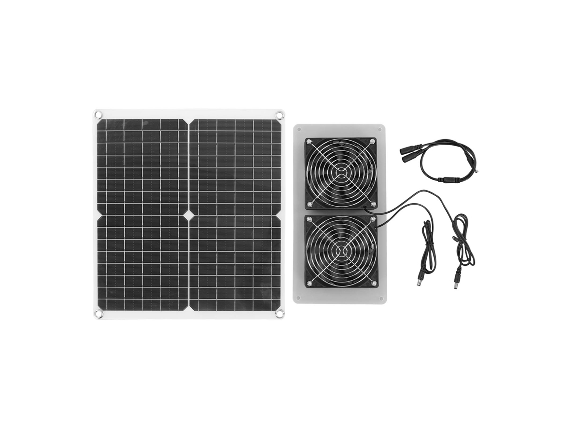 Kit de ventilador solar com painel monocristalino 18V 25W, à prova d'água, marca BRILVIBERA