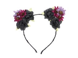 2026 gorrito de Pelo com Flores Diadema Boho de Girassol Acessório de Ouvido para Cabeça para Adultos e Crianças Preto Vermelho Escuro
