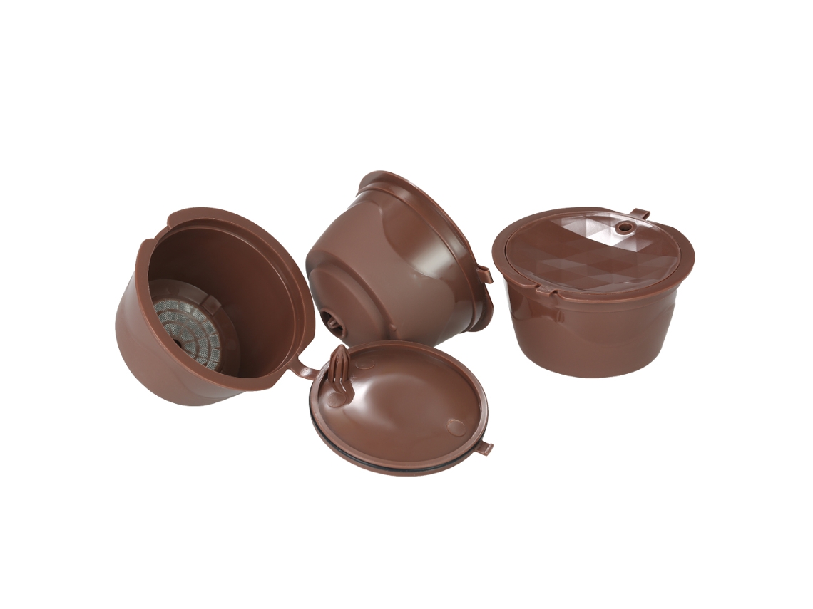 Ronjoe-3pcs Cápsulas De Café Reutilizáveis Dolce Gusto Com Colher E Pincel