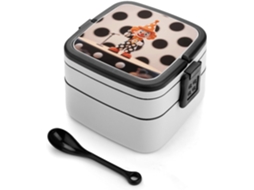 Lancheira Bento Laranja Com Estampa De Palhaço, Empilhável Com Tampas, Térmica, À Prova De Vazamentos, 2-compartimentos