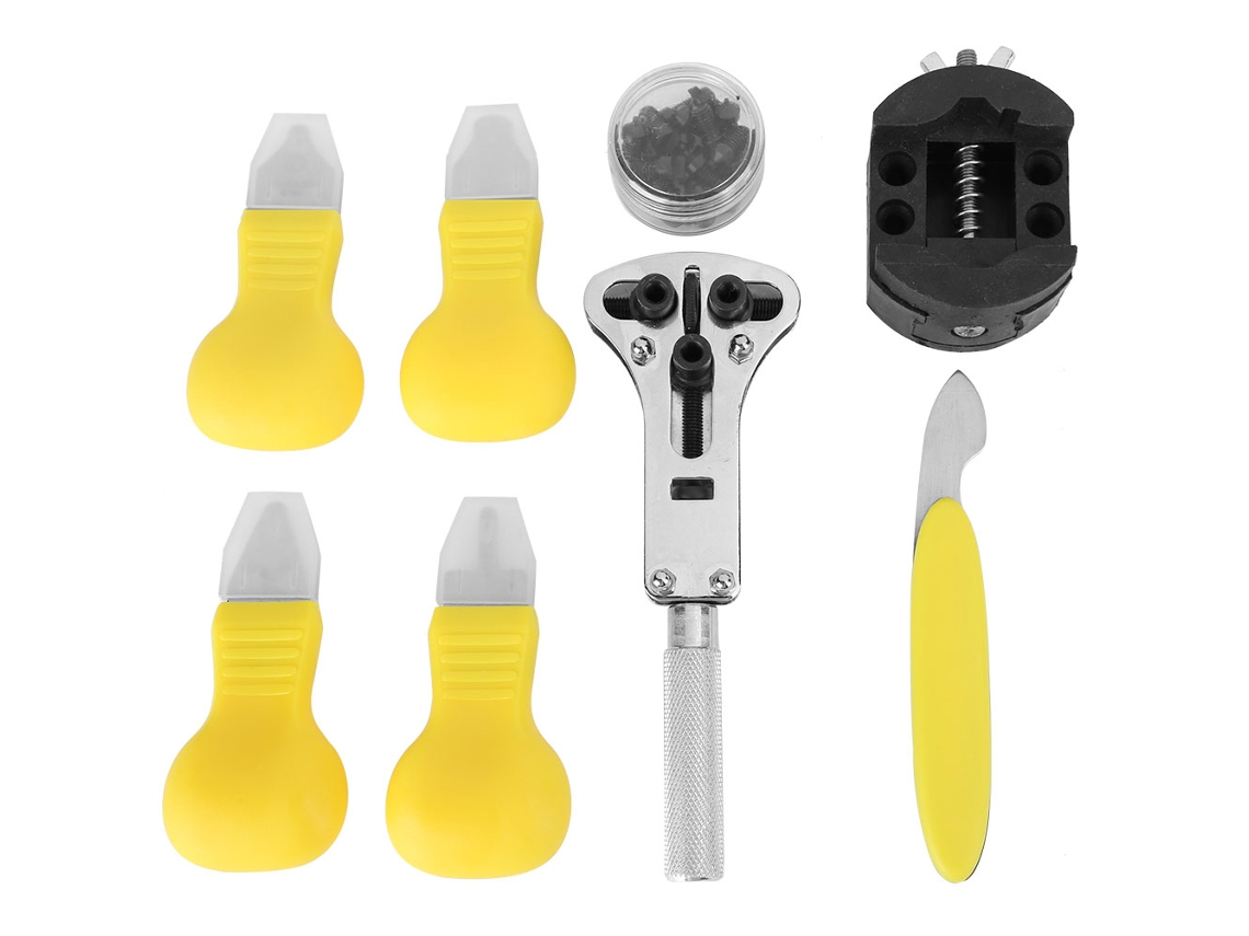 Kit de Ferramentas para Reparo de Relógio com Abridor de Caixa e Suporte 3 garras