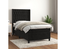 Vidaxl Cama Com Molas/colchão 100x200 Cm Veludo Preto