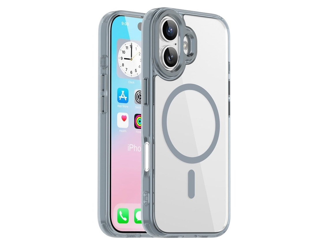 Capa Para Iphone 17 Magsafe Tpupc Transparente - Cinza Titânio