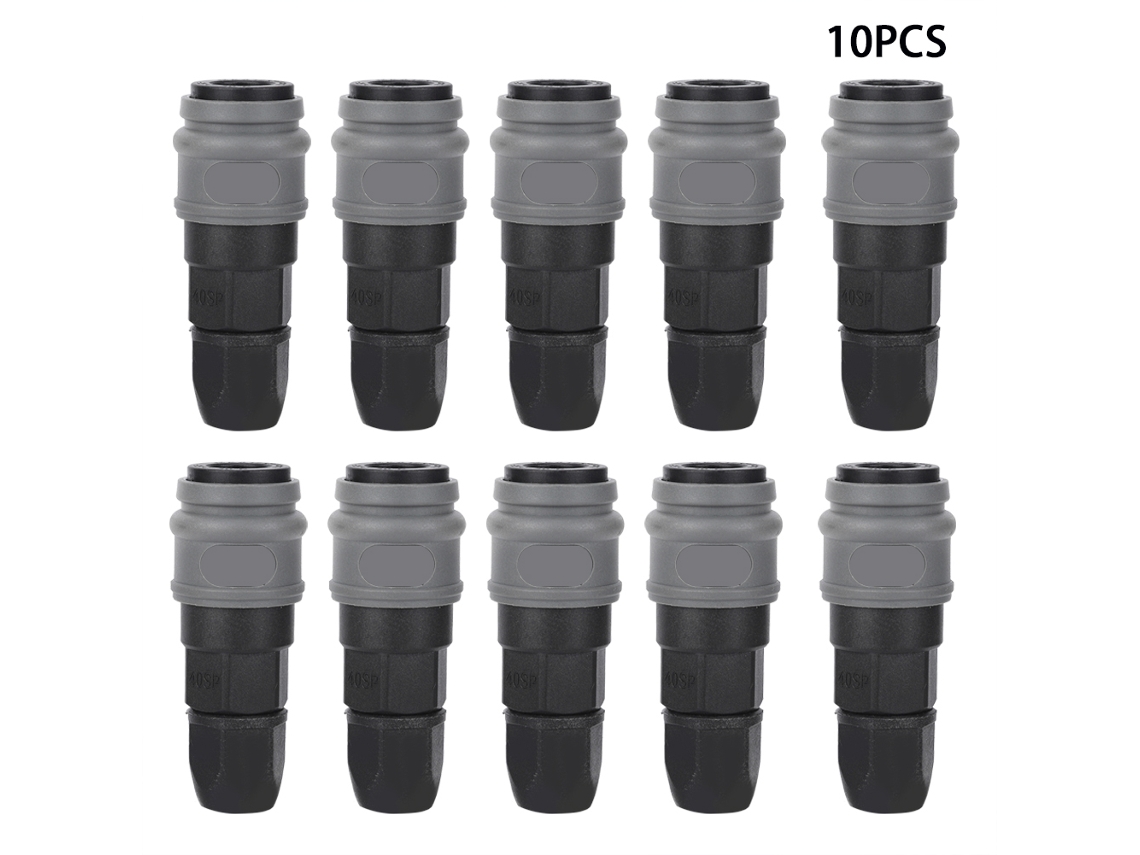 Conector Rápido Autobloqueante De Acero Plástico Tipo C Para Tubo De Aire Pu 8mm (10 Piezas)