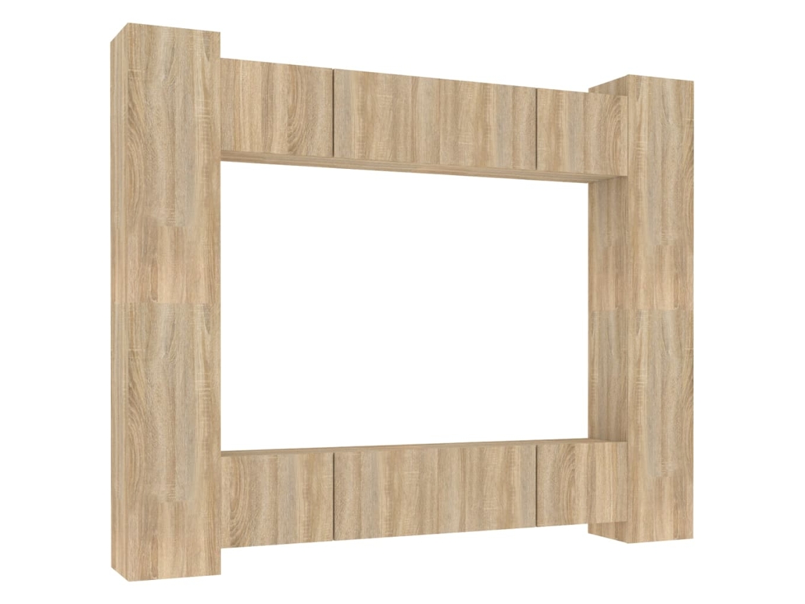 Tv Cabinet Set, Tv Cabinet Sets Vidaxl Marrom Madeira Processada (n/a)