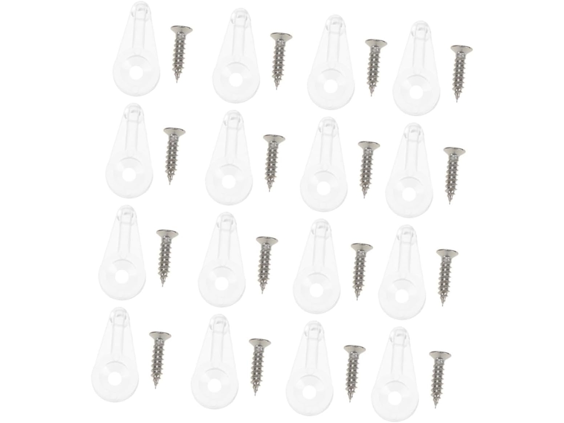 Conjunto De 25 Presilhas Fixação Vidro Para Portas, 4mm, Com Parafusos