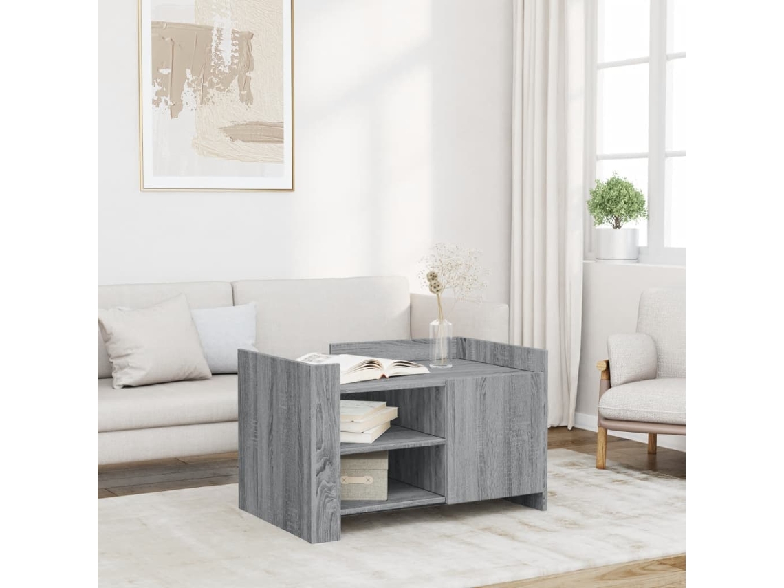 Vidaxl Mesa De Centro 80x50x50 Cm Derivados De Madeira Cinzento Sonoma
