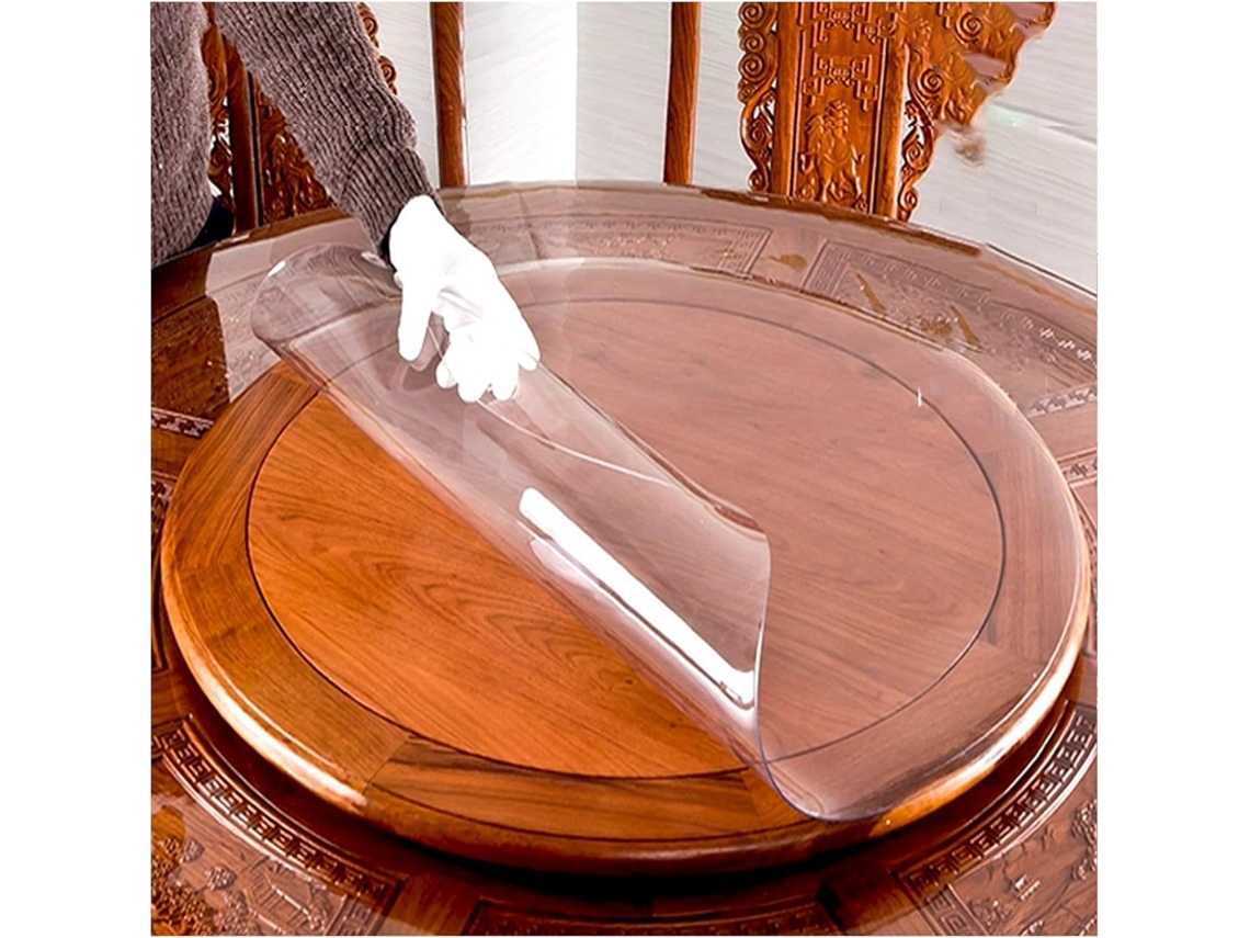 Nappe Transparente Ronde 1.5mm 63cm Proteção De Mesa Antitache Avec