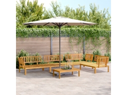 Vidaxl 5 Pcs Conjunto De Móveis De Paletes P/ Jardim Acácia Maciça