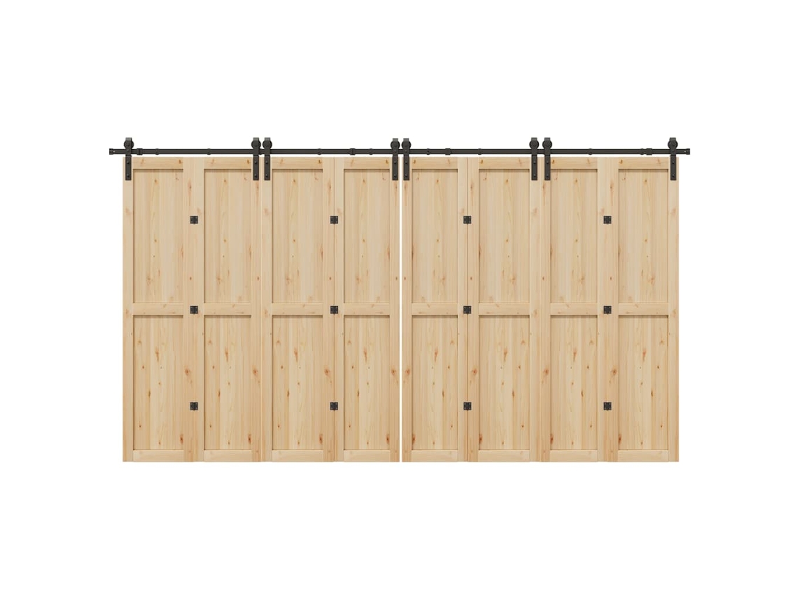 Vidaxl Kit De Ferragens Para Porta Deslizante 400 Cm Aço Preto