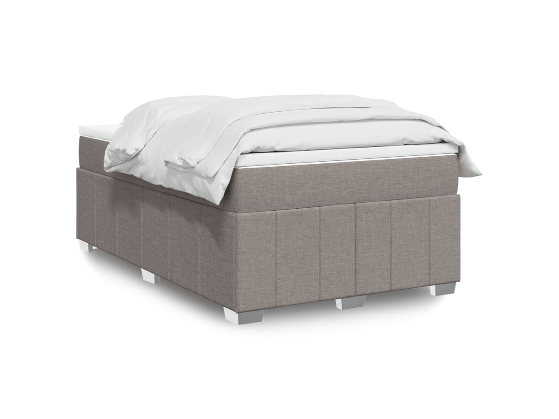 Vidaxl Cama Boxspring C/ Colchão 120x190cm Tecido Castanho-acinzentado