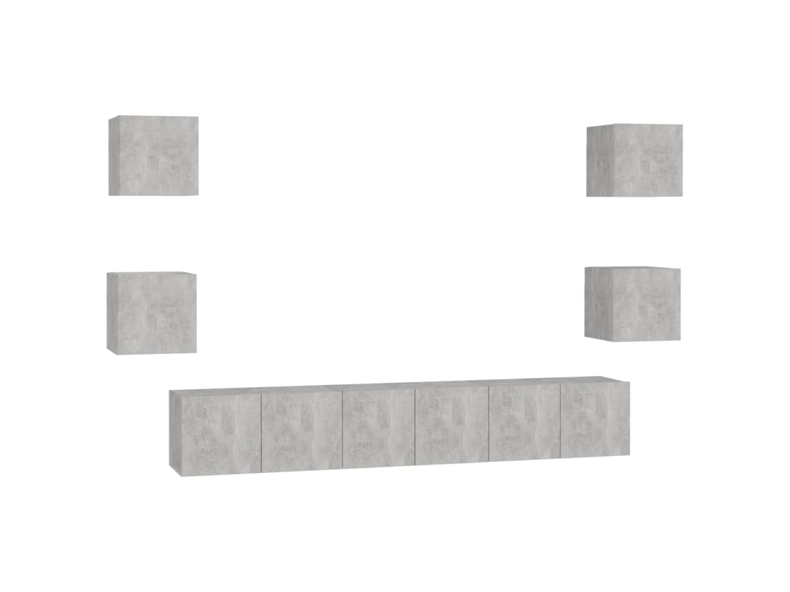 Tv Cabinet, Tv Cabinets Vidaxl Cinzeto Madeira Processada (n/a)