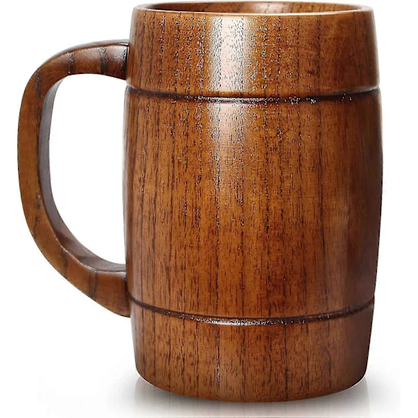 Caneca de Cerveja Grande de Madeira 414 Ml, Copo de Chá, Barril, Café, Viking AQUAFORGE