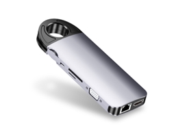 Yizhood 10 em 1 USB C Hub PD 100W Tipo C Adaptador USB 3.0 para Macbook Surface Cinza