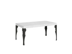 Mesa de Jantar Extensível 90X120/224 Cm Paxon Premium Cinza Branca Quadro Antracite ITAMOBY