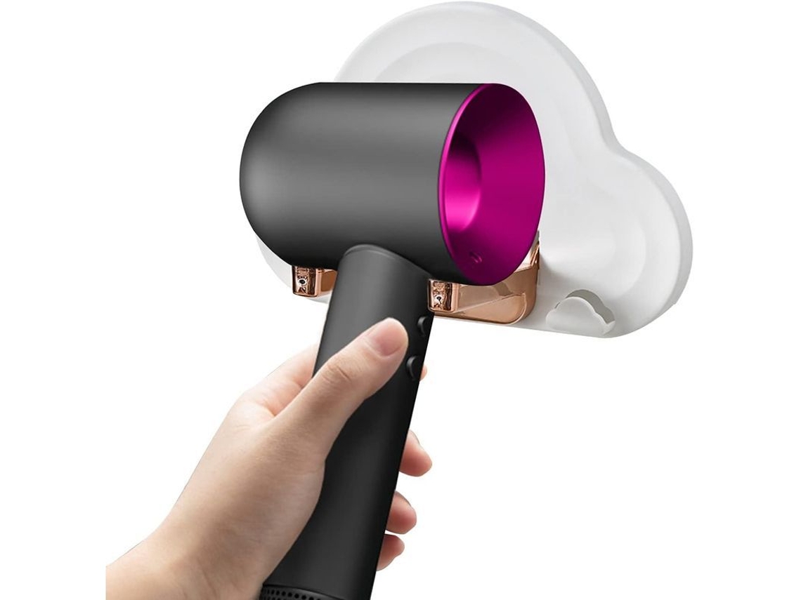 Suporte de parede para secador de cabelo, sem furos, universal, compatível com todos os secadores de cabelo.