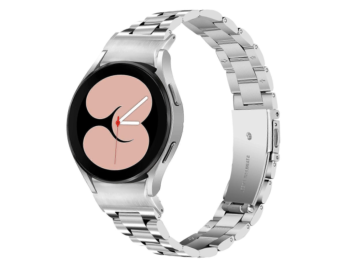 Pulseira De Aço Inoxidável Fina Com Três Contas E Botão De Liberação Rápida Para Samsung Galaxy Watch 6