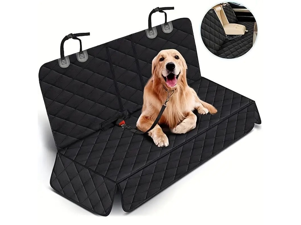 Capa Impermeável Antiderrapante Para Banco Traseiro 134,6 Cm, Serve Em Carros, Suvs E Caminhonetes Preto Panoona