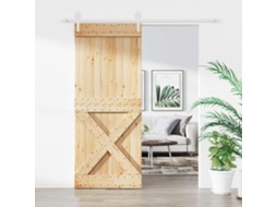 Vidaxl Porta Deslizante 85 X 210 Cm Natural E Branco