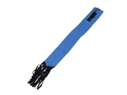 Bolsa de Proteção para Cauda de Cavalo em tecido com franja e velcro azul