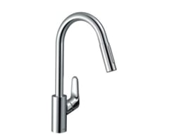 HANSGROHE Focus M41 Misturadora Monocomando de Cozinha 240 Spray Extraível 2 Jactos Cor: Acabamento em Aço Inoxidável