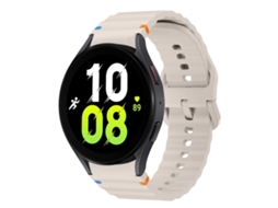 Bracelete Para Samsung Galaxy Watch 5 (40mm/44mm) - Silicone Costurado Com Padrão De Onda - Starlight