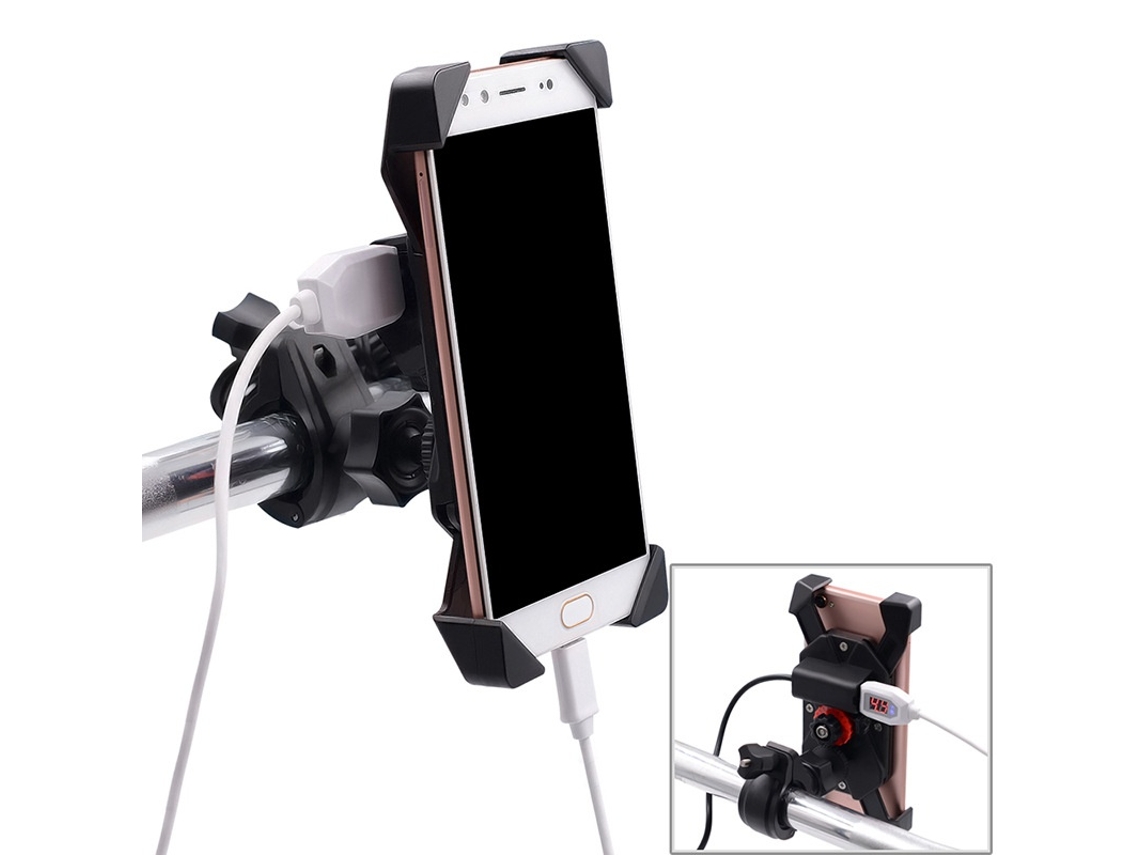 Suporte De Telemóvel E Gps Para Mota, Rotação 360°, Para 3,5–6 Polegadas, Para Navegação No Guiador Elysve