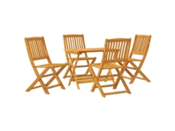Maison Exclusive - 5 Pcs Conj. Jantar Dobrável Para Jardim Madeira Acácia Maciça