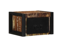 Vidaxl Mesa De Cabeceira Multicor 40x35x25cm Madeira Maciça Recuperada