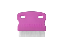 Pente para Animais LAXISCREED de Aço Inox Pequena Agulha Rosa, Remove Piolhos e Pelagem Solta