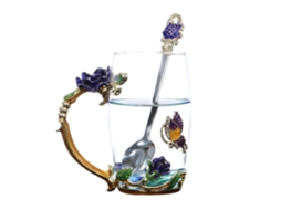 Copo de Porcelana com Rosa Azul LAXISCREED 350ml