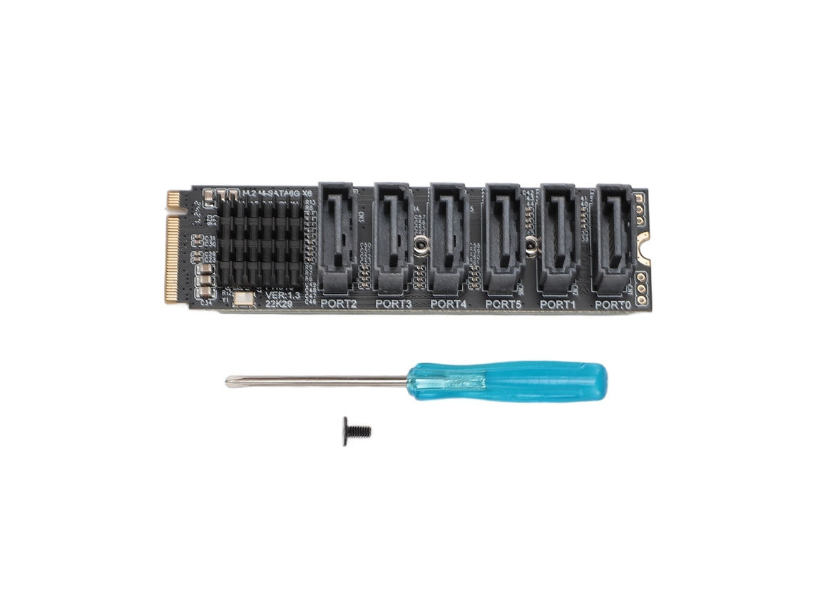 Cartão Adaptador M.2 Para Serial Ata3.0 6gbps Pcie3.0 Asm1166 Com Indicador Inteligente