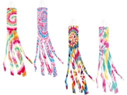 Kit de 4 Cata ventos em Batik, Feitos de Poliéster, Leves e Flexíveis Ao Vento, Ideais para Decoração de Jardins CHABERLU