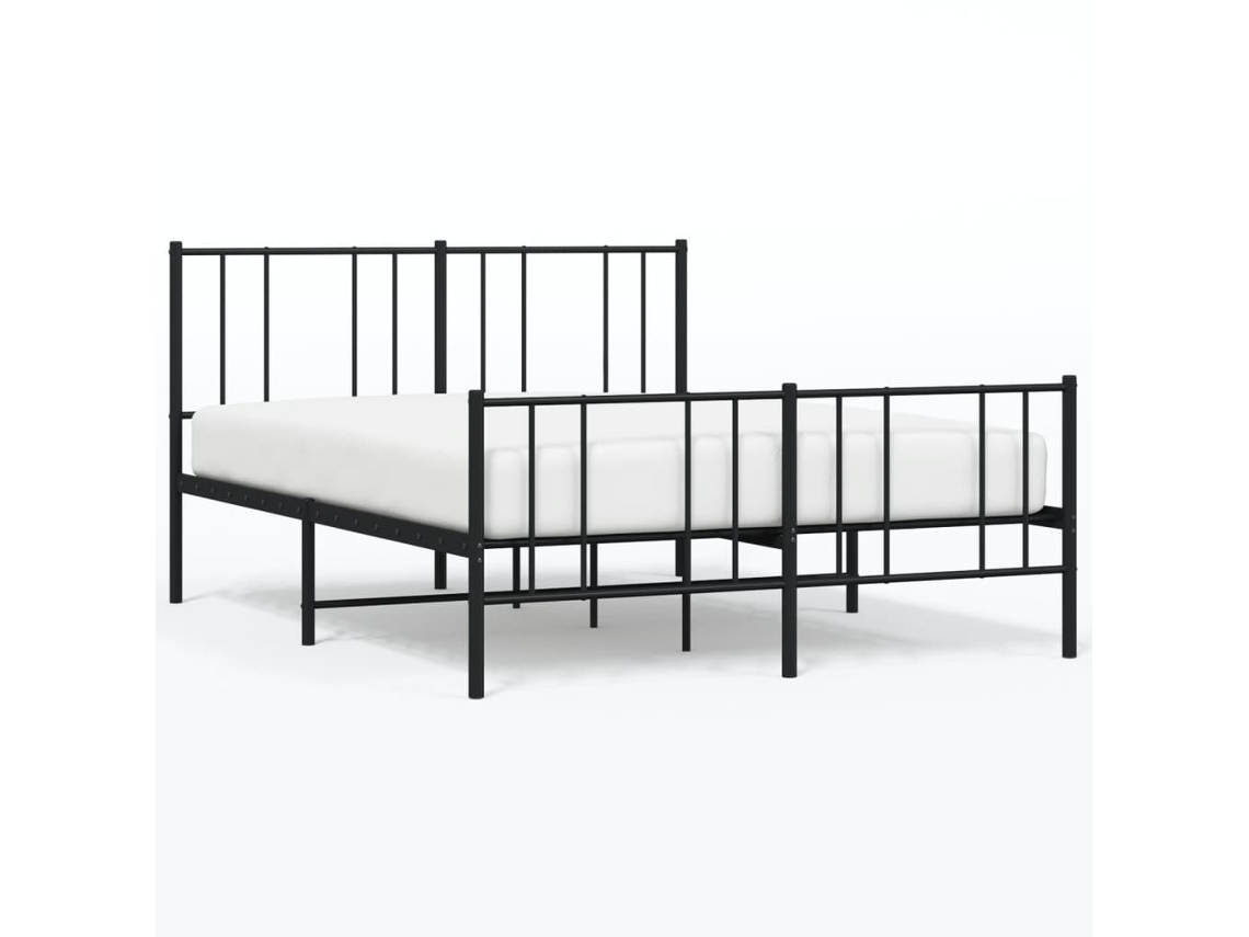 Bed Frame, Bed Frames Vidaxl Preto Aço (120 X 190 Cm)