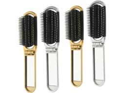 Escovas De Cabelo Dobráveis E Leves Com Espelho Embutido, Em Abs, Conjunto De 4 Unidades Para Desembaraçar, Ideal Para