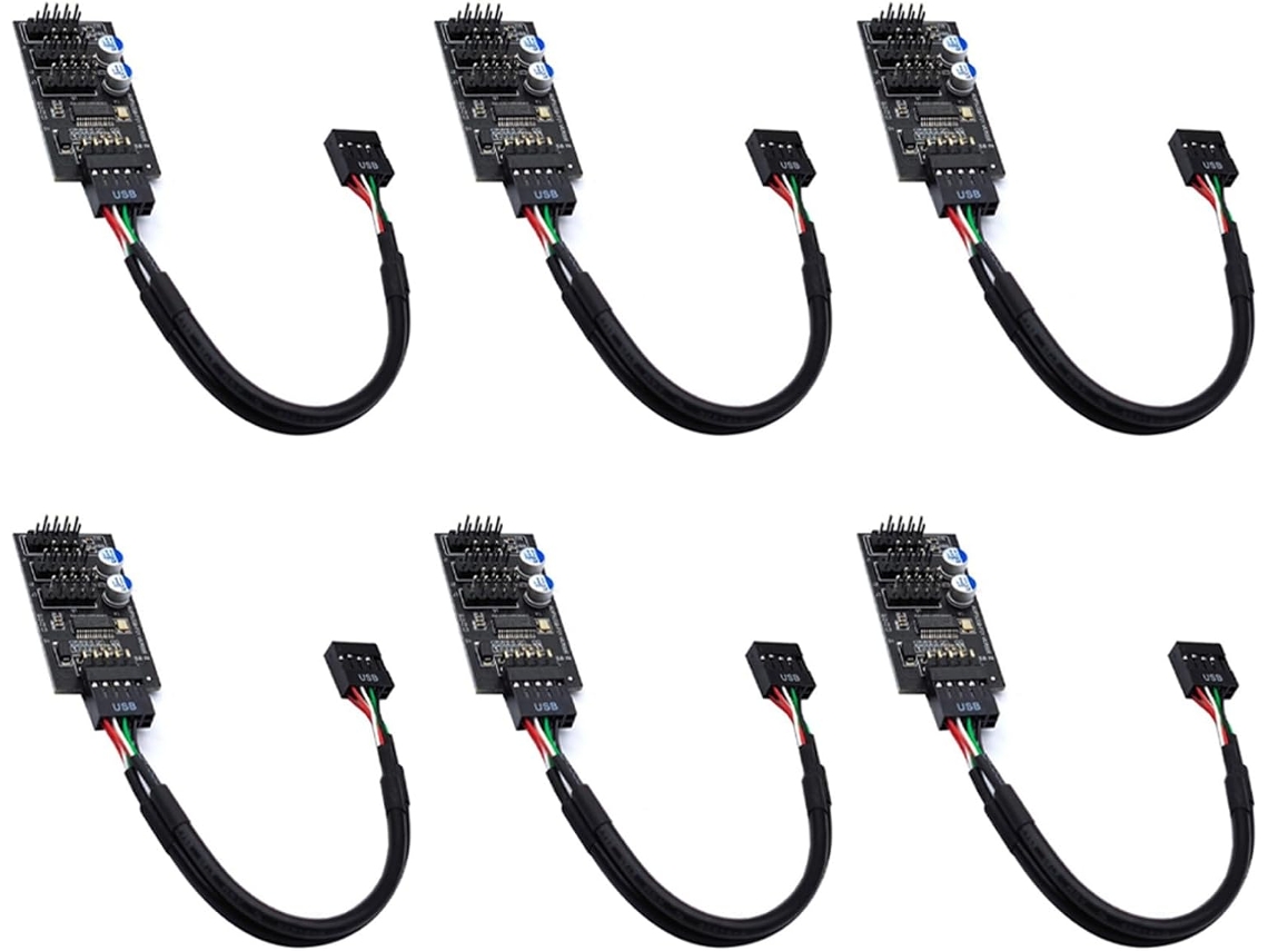 Hub Usb Com 6 Conectores De 9 Pinos, Divisor 1 Para 3, Cabo Placa