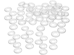 Discos de enfiar Luxshiny para Cadernos Folhas Soltas, 28mm, Plástico Transparente, Glitter Branco, 50 Unidades
