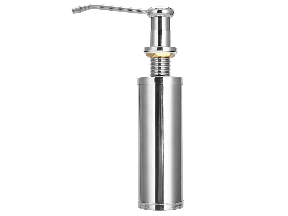 Dispensador de Sabonete Líquido para Mãos em Aço Inoxidável 300ml Pia Cozinha e Banheiro BRILVIBERA