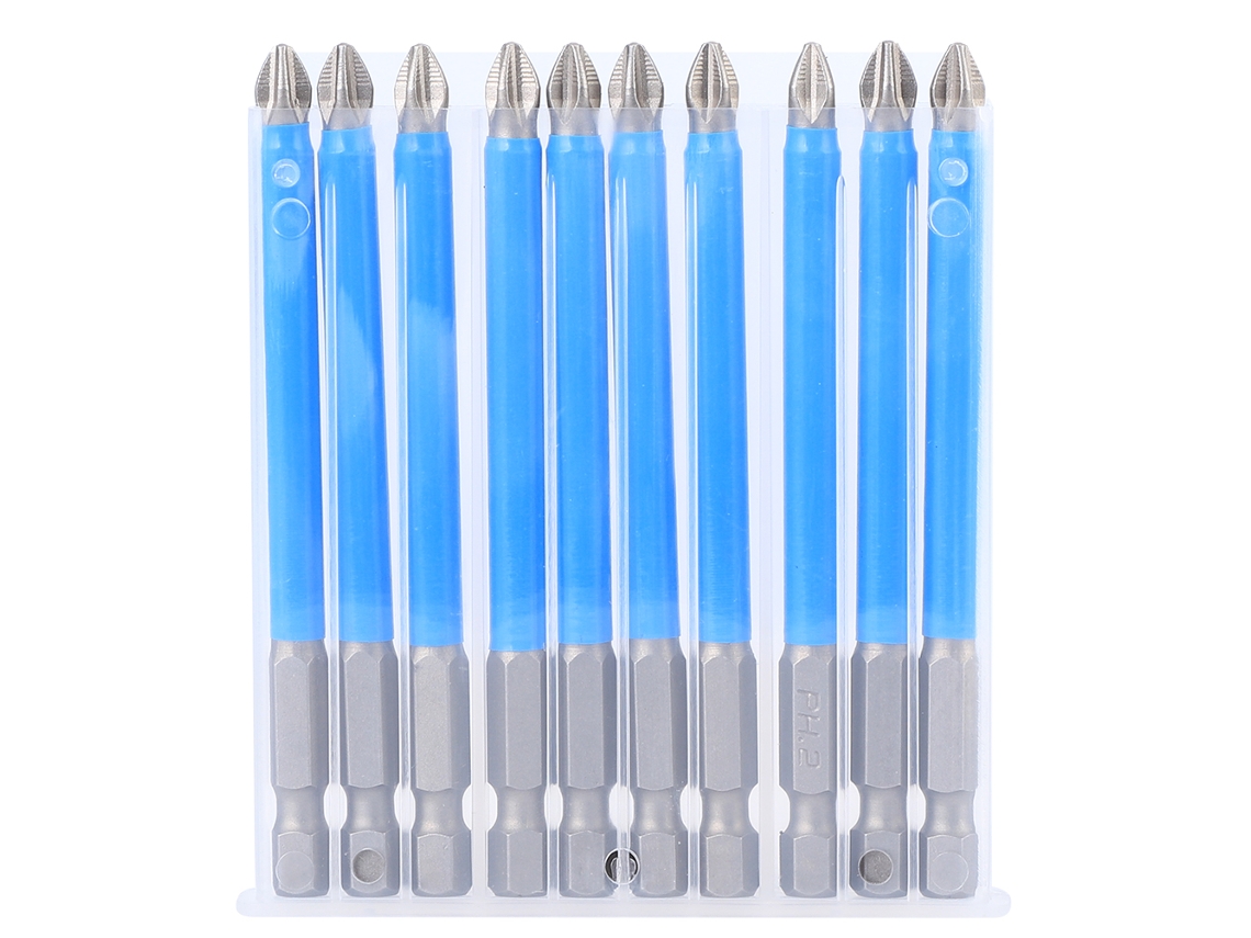 10 Peças De Parafusadeiras Broca Ph2 Anti-deslizantes Aço Liga S2 Magnéticas 90mm