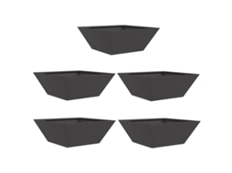 Conjunto 5 Decoração Para Jardim Vidaxl Preto Aço (40 X 40 X 15 Cm)