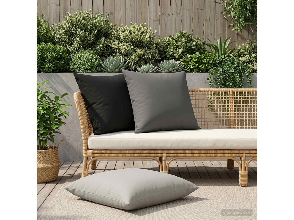 Vidaxl Capa Almofada 2 Pcs Heerlen Cinzento 65 X 65 Cm Poliéster