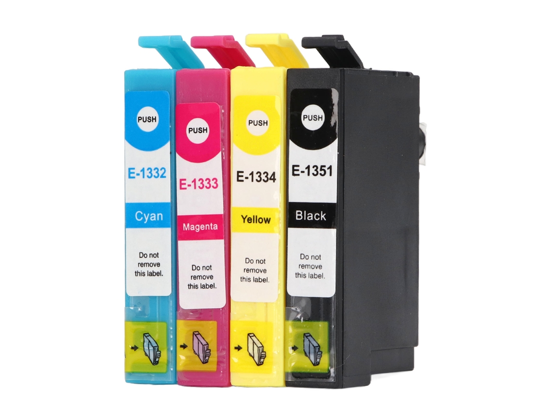 4 cartuchos de tinta preto ciano magenta amarelo para stylus t1351 t1332 t1333 t1334 anti descoloração
